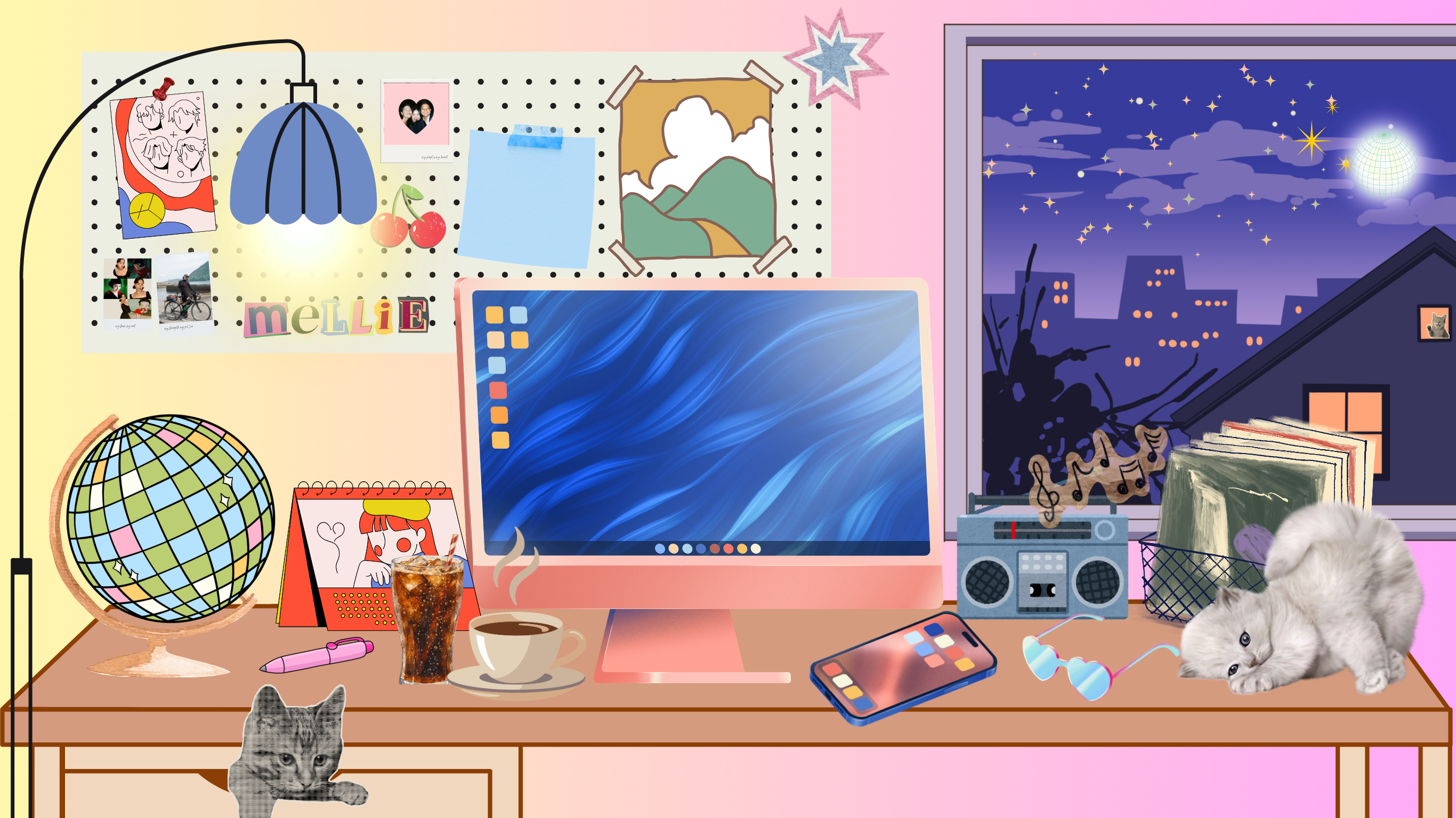 Mellie's Corner desk scene